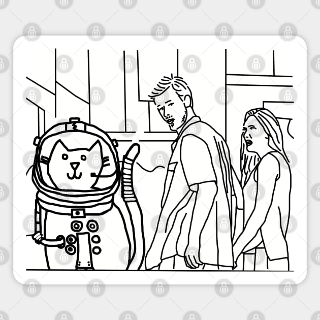 Distracted Boyfriend Memes With Sci Fi Astronaut Cat Magnet by ellenhenryart